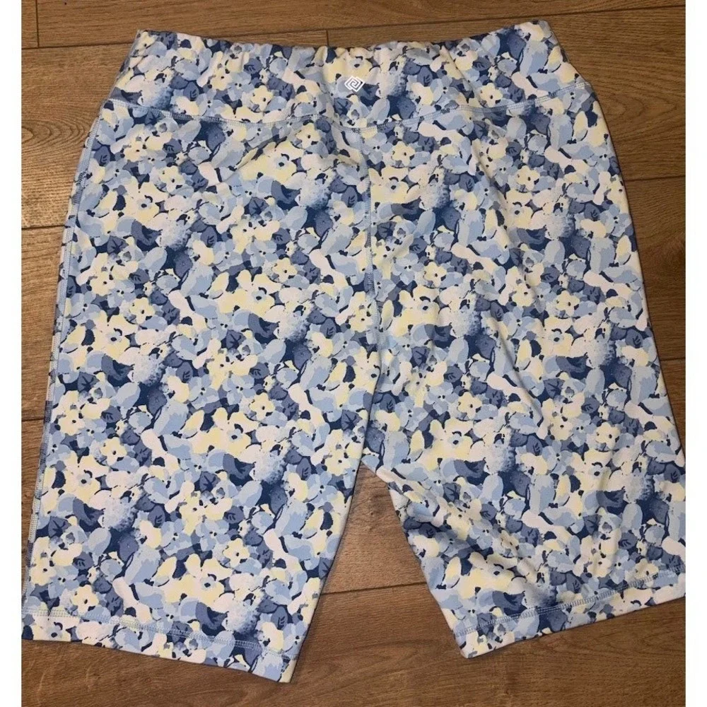 Old Navy Active PowerSoft Floral Biker Shorts Women High Waist plus 3x